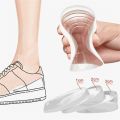 1Pair Silicone Gel Height Increase Shoe Insoles Invisible Soft 1~3cm Heel Insert Pad Portable Lift Up Taller Shoe Accessories. 