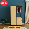 Indispensable - Single Door Wardrobe with Large Cabinet & Cloth Stand by Modern Home Furniture - Furniture & Decor - Modern and Trendy. 