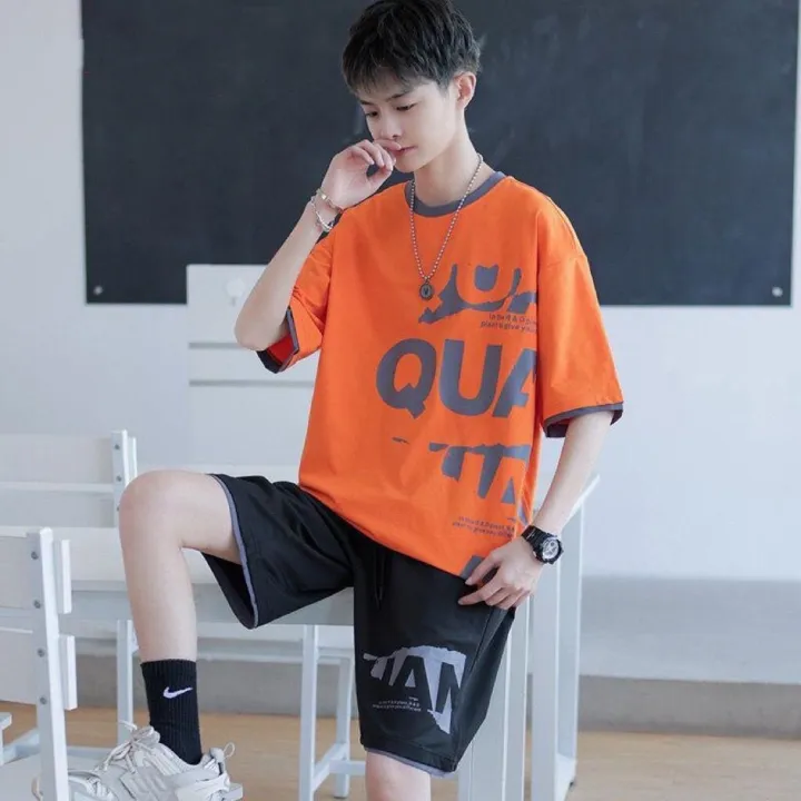 Youth%20Summer%20Sportswear%20Suit%20Boy%20Teen%20Handsome%20Junior%20High%20School%20Student%20Short%20SleeveTMen's%20Casual%20Summer%20T-shirt%20-%20Image%203
