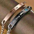 Trendy - Metal - Unisex - Strand Looking - Crown Design - Stainless Steel - Couple Bracelets for Lovers Gift. 