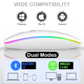 Bluetooth Mouse Plus Wireless Mouse M2 Dual Mode Rechargeable RGB Mouse DPI Button.