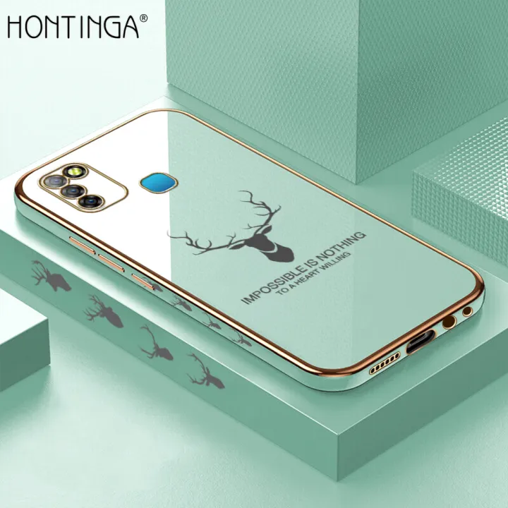 Hontinga%20for%20Infinix%20Smart%205%20Back%20Cover%20+%20Free%20Lanyard%20Luxury%206D%20Plating%20Cartoon%20Lucky%20Deer%20Side%20Pattern%20Case%20Soft%20Silicone%20Square%20Phone%20Cases%20-%20Image%202