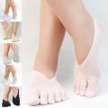 1Pair Silicone Casual Socks Toe Invisible Funny Natural Ultra-thin Women's Summer Five Finger Socks. 