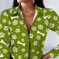 Casual Shirt Slim Fit Milk Cow Printing Casual Office Shirt Top.