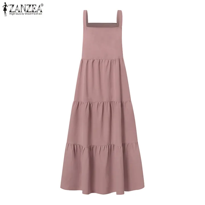 ZANZEA%20Muslimah%20Women%20Muslim%20Sleeveless%20Square%20Neck%20Pinafores%20Dress%20Tiered%20Party%20Swing%20Sundress%20-%20Image%207