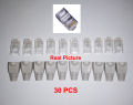 30 PCS RJ45 Network Connector + CAP CAT5e CAT6 Transparent Networking Cable Connectors. 