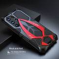 Samsung S23Ultra Drop-Resistant Metal Frame Silicone Lens All-Covering Phone Case Crash-Resistant Three-Resistant Sports Car Hard Case.