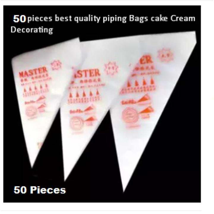 50 piece Plastic Disposable Piping Bags Cake Cream Decorating