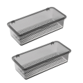 Flatware Tray with Lid,Utensil Storage with Lid Plastic Cutlery Tray,Cutlery Drawer Organizer Utensil Storage ContainerE. 
