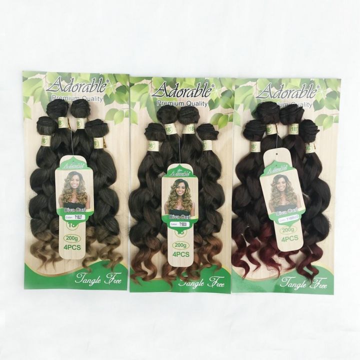 Adorable%204%20Bundles%20Loose%20Deep%20Synthetic%20Diva%20Curly%20Hair%20Extensions,Full%20Head%20Packet%20Hair%20Weaving%2016-18%20Inches%20Diva%20Curl%204PCS%20-%20Image%207