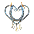 1 Piece Lucky Love Wind Chime Metal Heart-Shaped Horseshoe Wind Chimes Garden Home Decoration. 