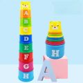 【Krystal】Stacking Cups Toy with Mesh Bag – 8 Colorful Cups, Numbers & Letters, Educational Play for Kids.