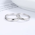 925 sterling silver couple rings for men and women a pair of simple ins style opening adjustable couple rings for Valentine's Day gifts.
