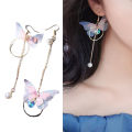 Carat Retro Asymmetric Butterfly Imitation Pearl Earrings Fashion Round Flower Brincos Long Statement Wings Earrings Jewelry. 