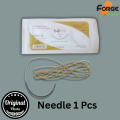 Absorbable Suture Brown chromic Catgut 1 Pcs– Medgut 1-0 (4 Metric), 76cm | 3/8 Circle Round body Needle – 40mm.