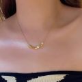 Necklace 2023 new girl's small square, snake bone clavicle chain, light luxury, titanium steel, niche design, simple French. 