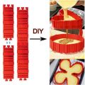 4 Pcs/set Silicone Snake Cake Mold DIY Baking Heart Square Rectangular Shape Round Bakeware Cake Mould Pastry Tools 19*5.5CM.