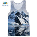 SONSPEE Snow Mountain Summer Ice Sea Beach Reef 3D Print Men's TaTops Casual Fitness Bodybuilding Gym Muscle Sleeveless Vest. 
