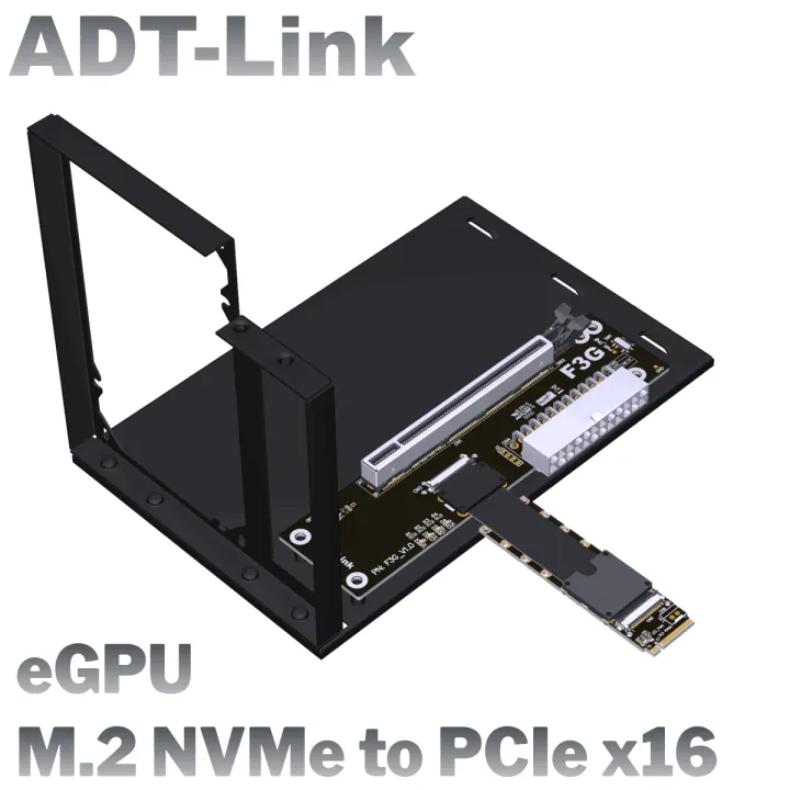 ADT-Link PCIe 5.0 M.2 NVMe to PCIE x16 eGPU Adapter For NUC / ITX / STX ...
