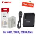 Canon LP-E8 Battery & Charger With Free Power Cable Combo Pack For Canon 600D/650D/700D & More. 