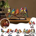 【No-Questions-Asked Refund】 New For Home Office Modern Style Birds Figurine Desktop Decor Colorful Birds Ornament Tabletop Bird Decoration. 
