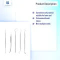 Dental Mouth Mirror Stainless Steel Tweezers Elbow Probe Dentist Instrument Teeth Cleaning Whitening Dentistry Tools Set.