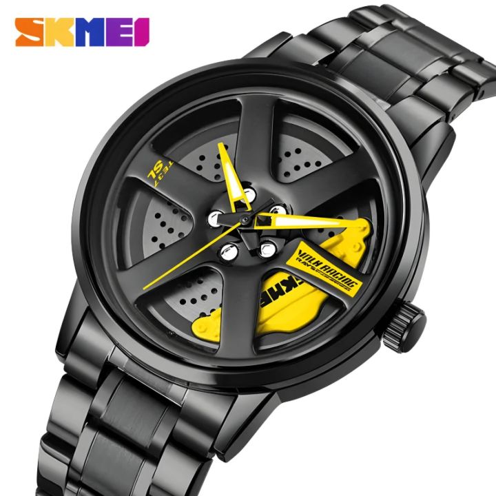 Skmei 1787 Adjust Wheel Creative Fashion Men Stainless Steel Watch Watch -Lamon - Watch