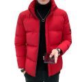 Brand Fashion Men Winter Jacket Stand Collar Male Warm Cotton Coats Outerwear Solid Color Black Red Khaki Size M-5XL. 