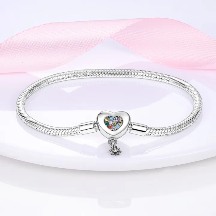 925%20Sterling%20Silver%20Bracelet%20Moments%20Sparkle%20Heart-shaped%20Suitable%20for%20Pandora%20Snake%20Chain%20Bracelet%20DIY%20Beads%20for%20Gift%20Women%20-%20Image%202