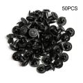 Fastener Push Pin Clips Push Pin Clip Black Accessories 6mm Hole Dia Plastic New. 