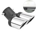 Car Universal 63mm Stainless Steel Dual Outlet Exhaust Pipe Muffler Tail Throat Muffler Tip Pipe Grilled Black. 