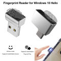 Mini USB Fingerprint Reader for Windows 10 Hello Laptop PC Type-C Biometric Scanner Unlock Module Set up to 10 Fingerprint IDs. 