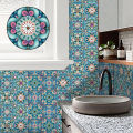 Colorful Mandala Style Tiles Floor Sticker Kitchen Bathroom Ground Home Decor Wear-resistant Waterproof Frosted Art Wallpaper. 