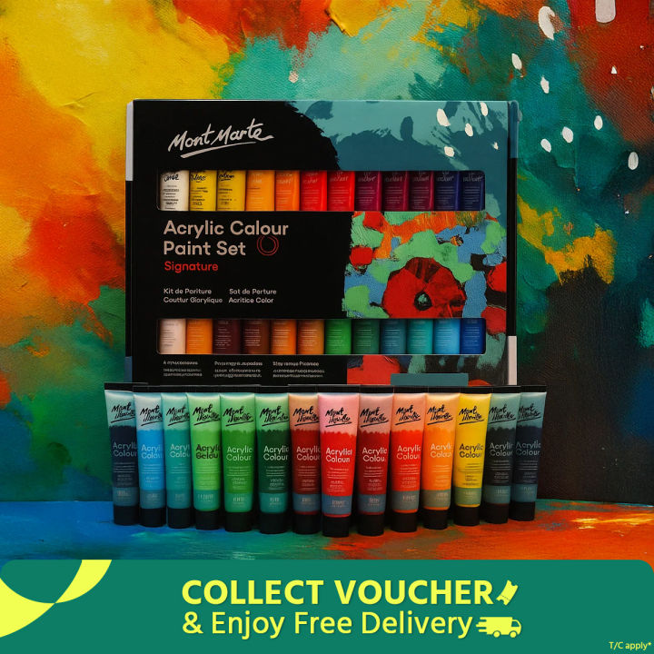 Mont Marte 18/24/36/48 Acrylic Color Box 36ml Per Tube Paint Set
