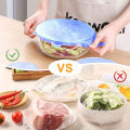 Silicon Food Cover Set of 6pcs Kitchen Silicone Stretch Cover Seal Lid Preservation Vacuum Food Storage Wrap Bowl Pot Cover.