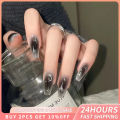 24pcs Star Moon Glitter Nails Gradient Color Press On Nails Art Full Cover Y2k Style Nails Supplies Lovely Girl Finger Nail. 