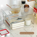 Acrylic Transparent Desktop Storage Box Office Storage Rack Foldable Heightening Rack. 