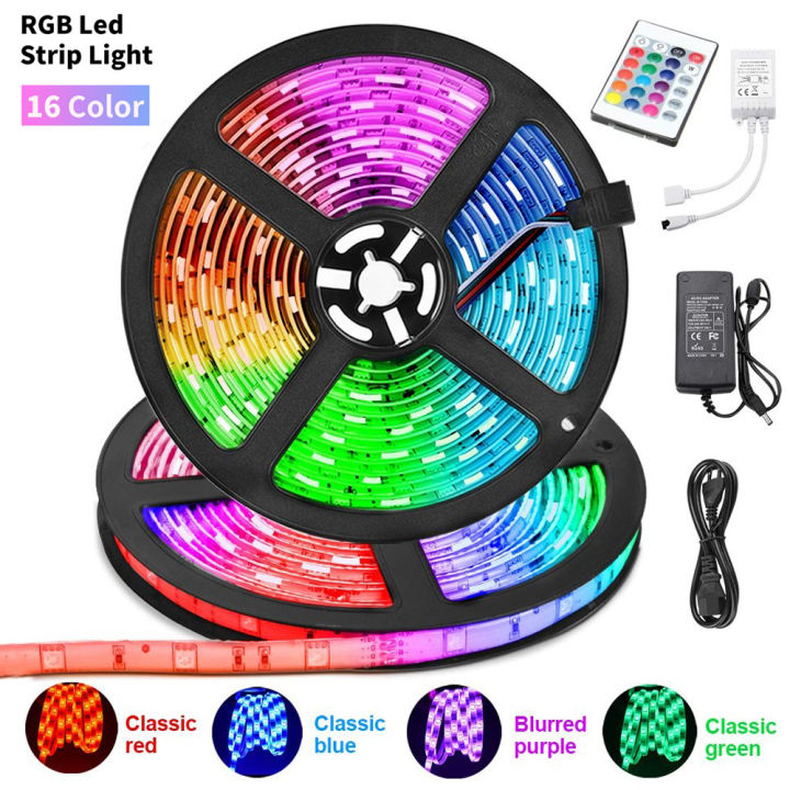 Smd 2835 & 5050 Led Strip Light With Remote Dc12V (5 Meters) Rgb Colour Fairy Lights For Ceiling Decoration Lamp Tv/Pc Back Light Multi-Colour - Rgb Led Strip Light - rgb light