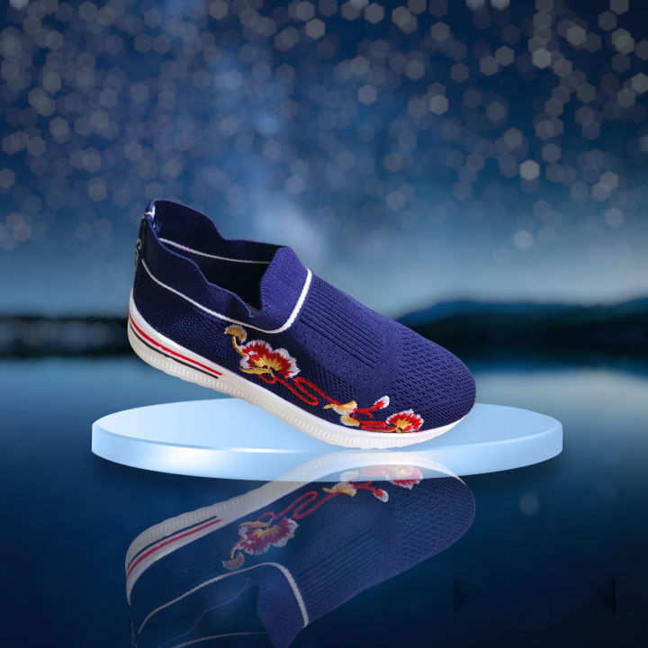 Sneakers Women mesh Sports Shoes for women Leisure Korean Fashion Lady  Dancing Shoes Slip-On Casual Shoes soft lightwait