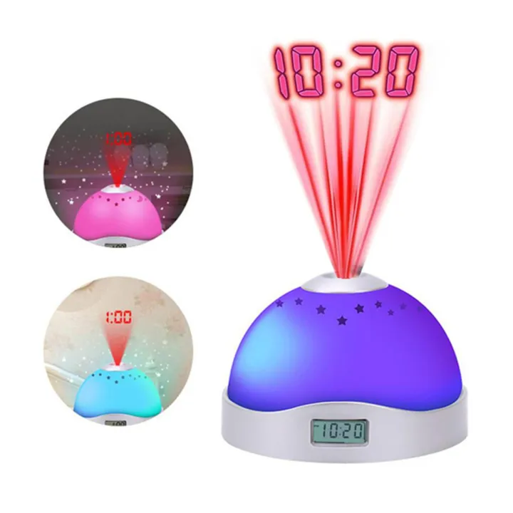 Dusk Clock Colorful Projection Clock Star Sky Night Light | Daraz.com.bd