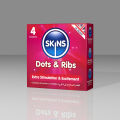 SKINS Dots & Ribs 4pcs Condom. 
