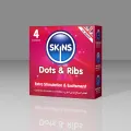 SKINS Dots & Ribs 4pcs Condom. 