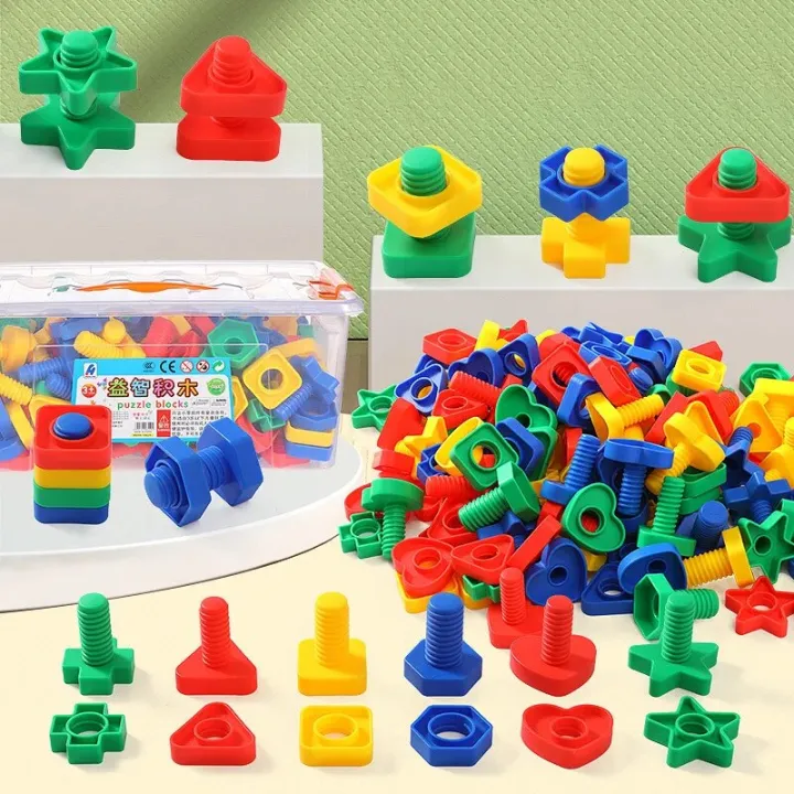Kids%20Puzzle%20Toys%20Plastic%20Nuts%20Screws%20Matching%20Combination%20Baby%20Assembly%20Hands-on%20Screw%20Shape%20Large%20Particles%20Montessori%20Toy%20-%20Image%202