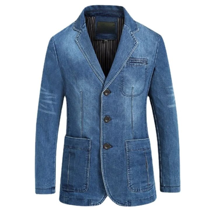 Blazers%20Jacket%20Men%20Casual%20Denim%20Slim%20Pocket%20Splicing%20Coat%20Men's%20Long%20Sleeve%20Single-Breasted%20Turn-down%20Collar%20Blazers%20Jacket%20-%20Image%204