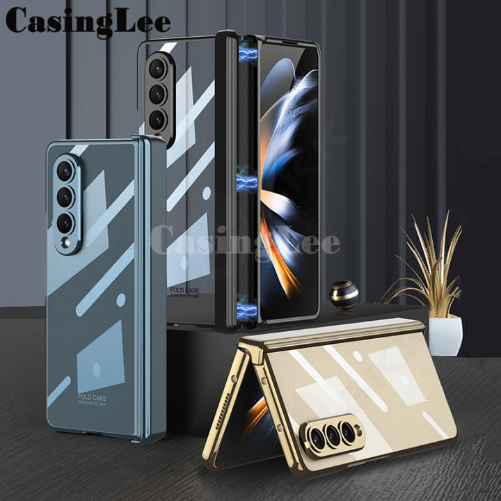For Samsung Galaxy Z Fold 5 Case Transparent Plating Antioxidant Clear Cover for Samsung Galaxy Z Fold5 Back Cover