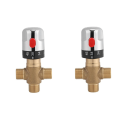 NXFDSIOZ 2X Thermostatic Mixing Valve Solid Brass G1/2 for Shower System Water Temperature Control Pipe Basin Thermostat Control. 