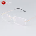 UVLAIK Classic Mens Pure Titanium Rimless Glasses Frames Myopia Optical Frame Ultra-light Titanium Frameless Eyeglasses Frame.