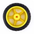 Robotic Wheel 65x25mm Smart Car Robot Wheel DC 3V 6V Drive Gear Motor Plastic Robotics Wheel With Durable Rubber Tier Robotic Wheel. 