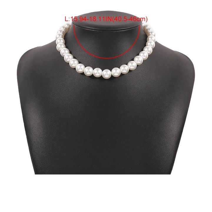 2023%20Trend%20Wedding%20Party%20Jewelry%20Big%20Pearl%20Choker%20Necklace%20For%20Women%20Elegant%20White%20Imitation%20Pearl%20Necklaces%20X0172%20-%20Image%205