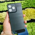 Back Cover Case for ZTE V50 (Matte Liquid Silicone | Micro-Fiber Cloth Inside | Camera Protection | Shockproof | Black) ZTE Blade V50 4g Back Cover Carbon Fiber Official Case. 